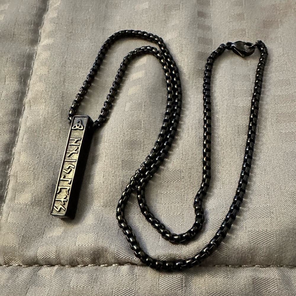 Celtic Viking Rune Box Chain Necklace